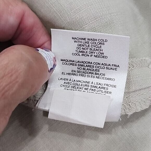 Ellen Tracy Top Tunic Cream Linen & Lace 3/4 sleeve Women's 1X - Picture 8 of 8